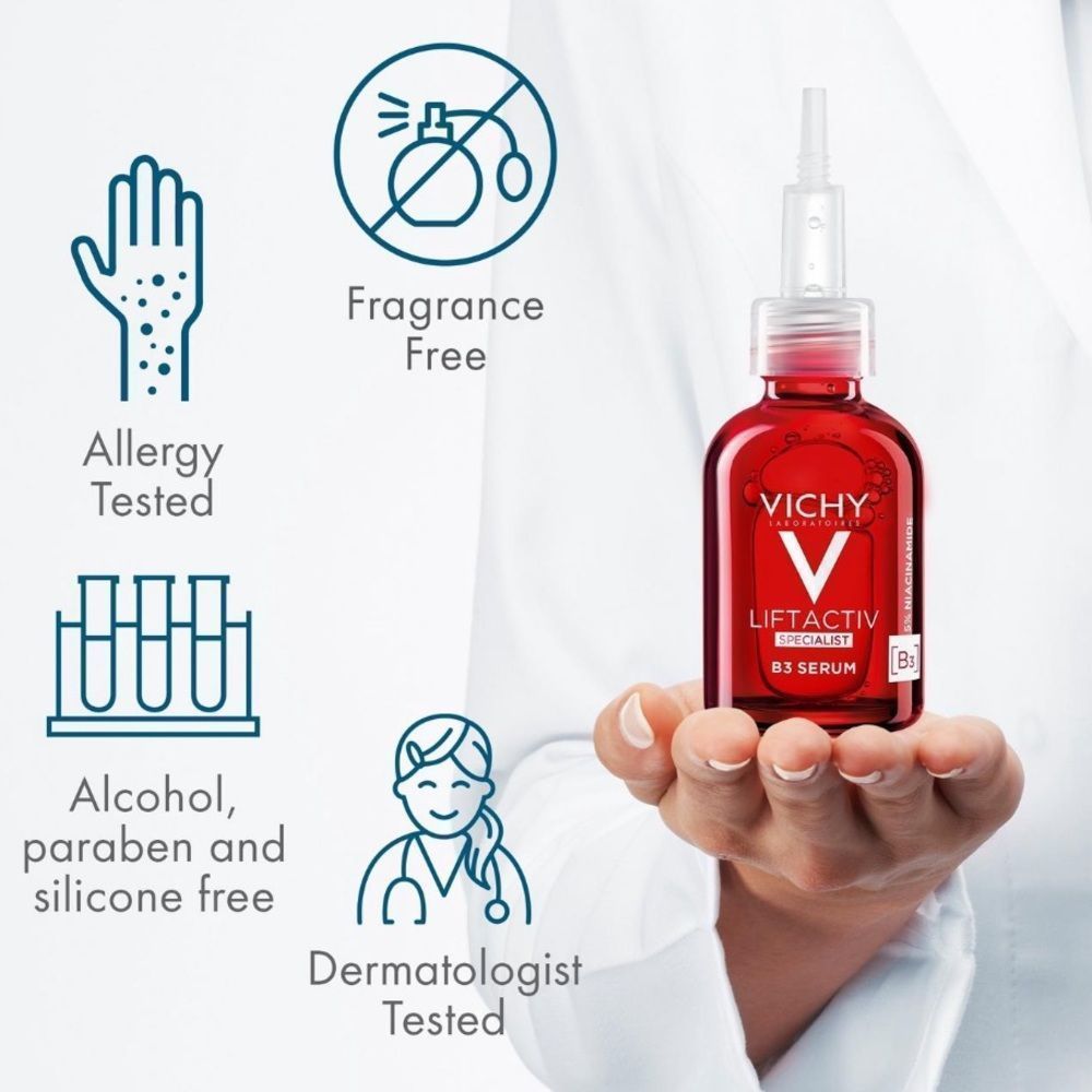 $8❤️‍🔥 LAST 1! Vichy LiftActiv Vitamin B3 Face Serum Dark Spots & Wrinkles 2PK - Picture 3 of 8
